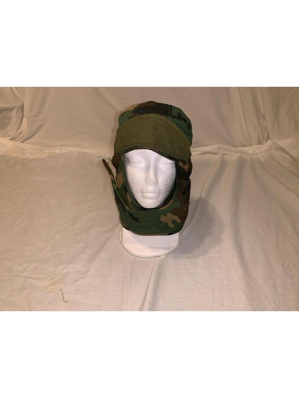 BDU Pile Cap Combat Helmet Extreme Cold Weather Woodland Liner Pile Cap 7 1/4